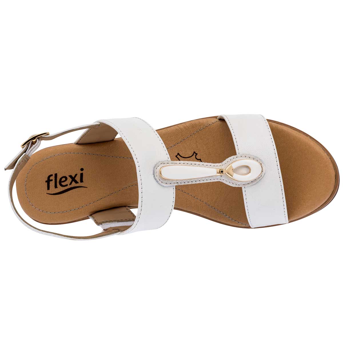 Sandalias Exterior Piel Color Blanco Para Mujer De Flexi