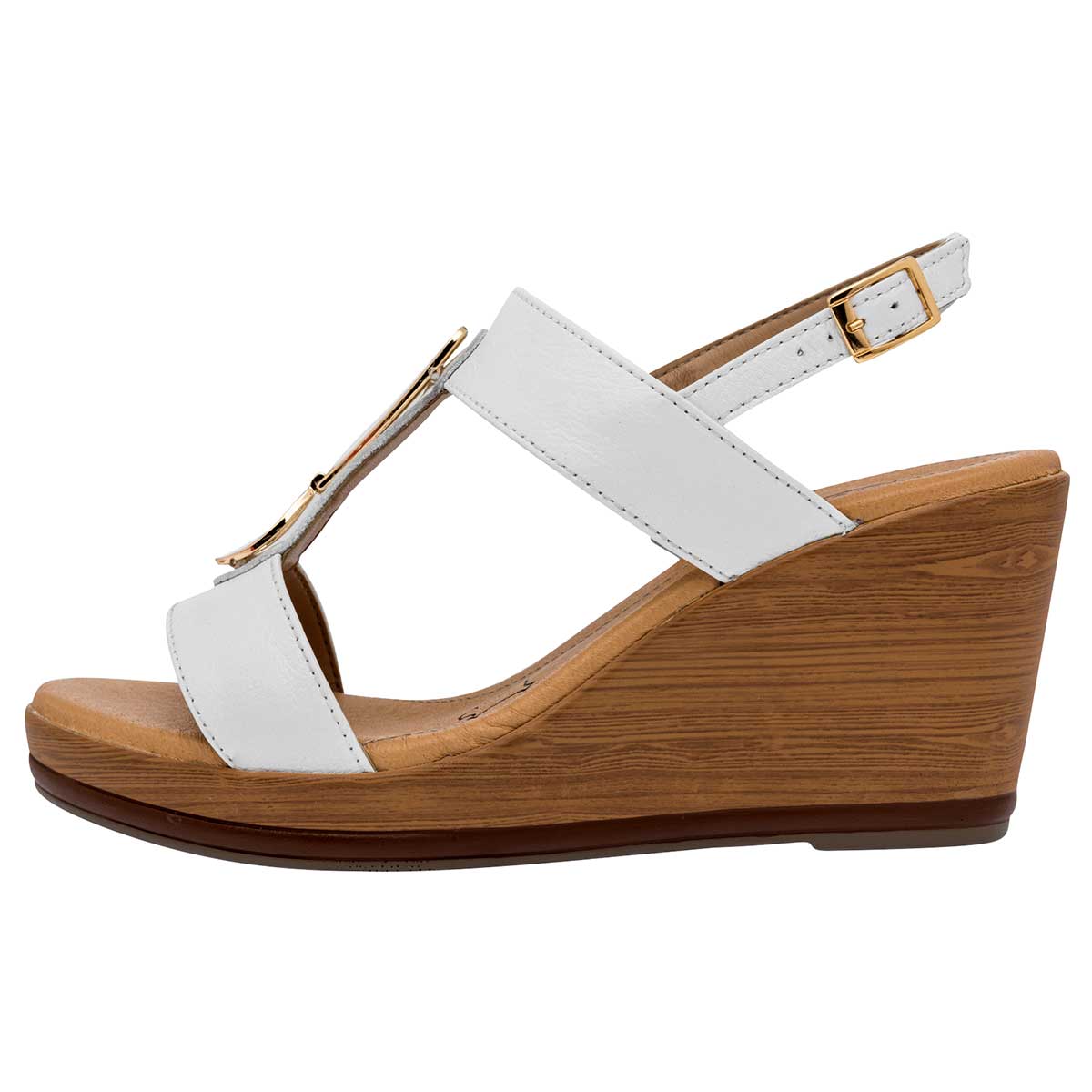 Sandalias Exterior Piel Color Blanco Para Mujer De Flexi