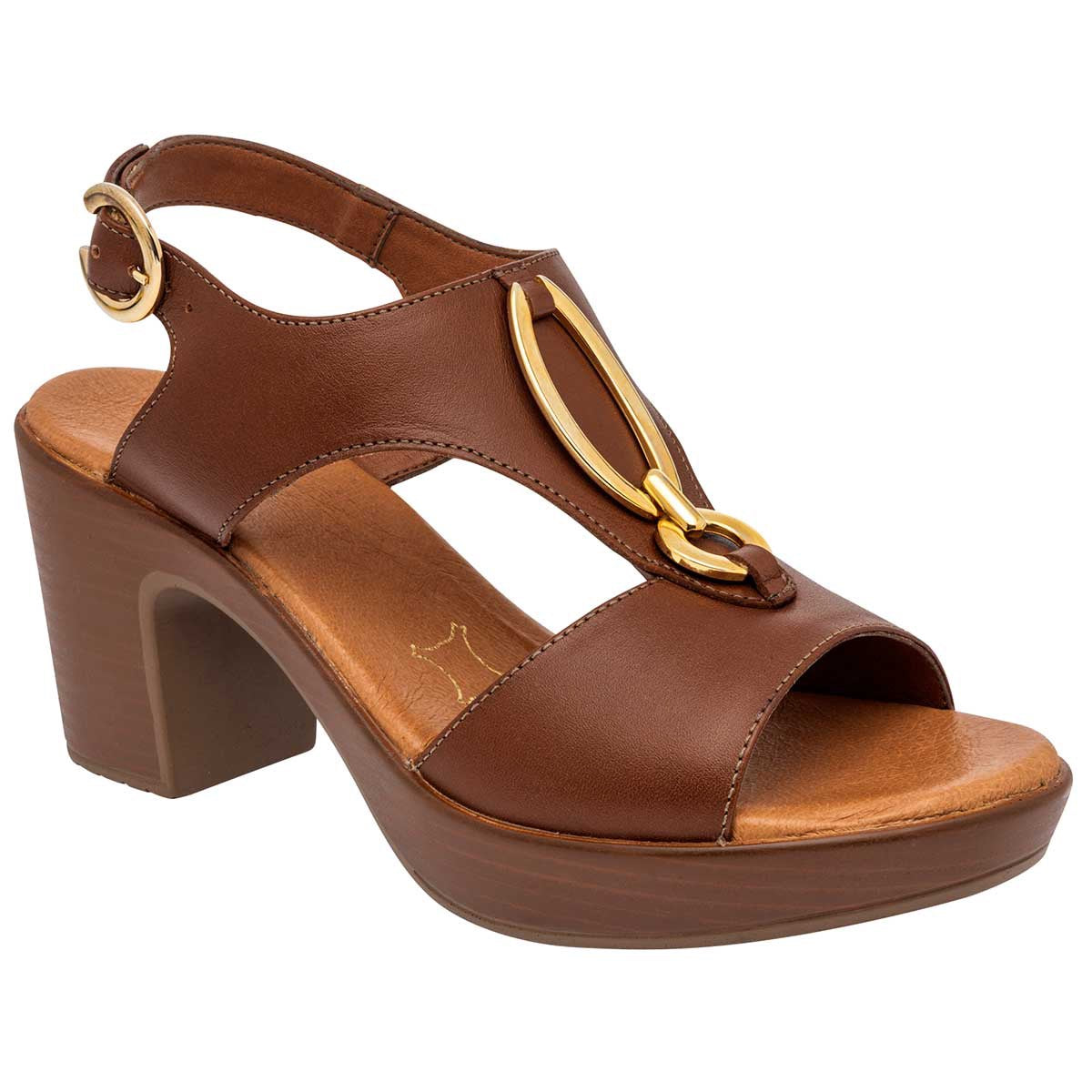 Tacones Exterior Piel Color Camel Para Mujer De Flexi