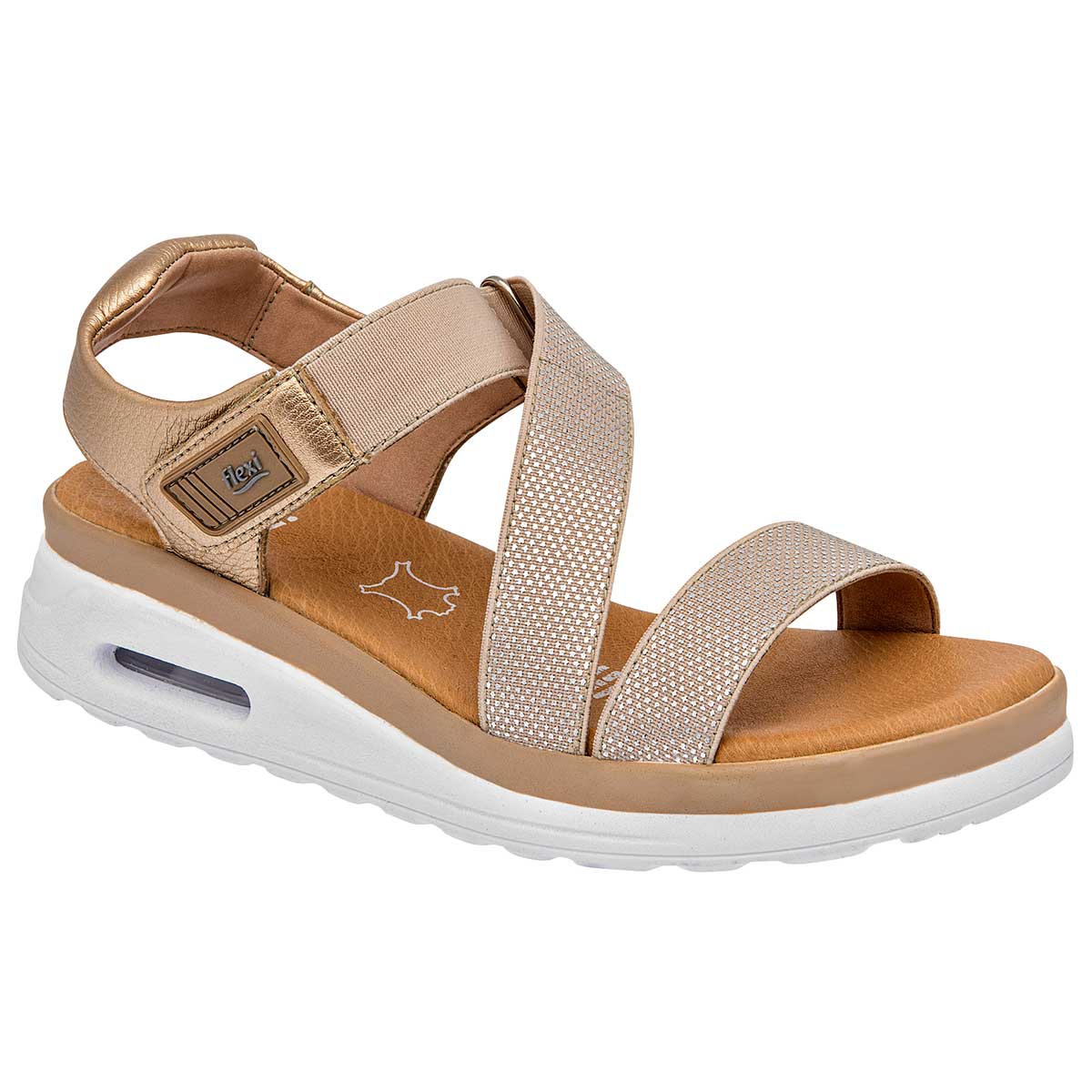 Sandalias Exterior Textil Color Marino Para Mujer De Flexi