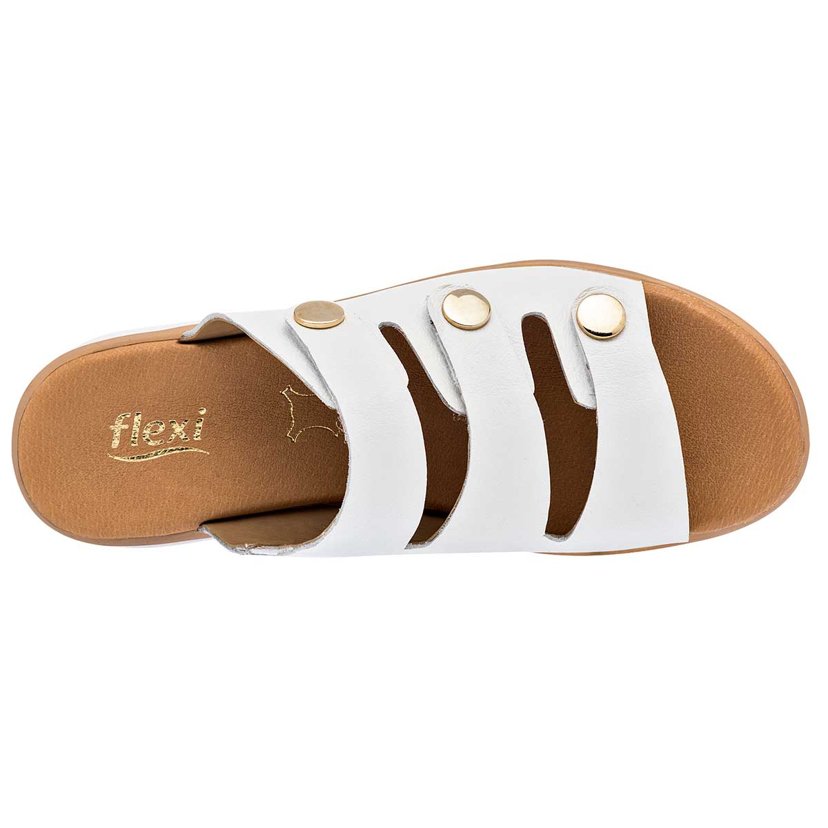 Sandalias Exterior Piel Color Blanco Para Mujer De Flexi