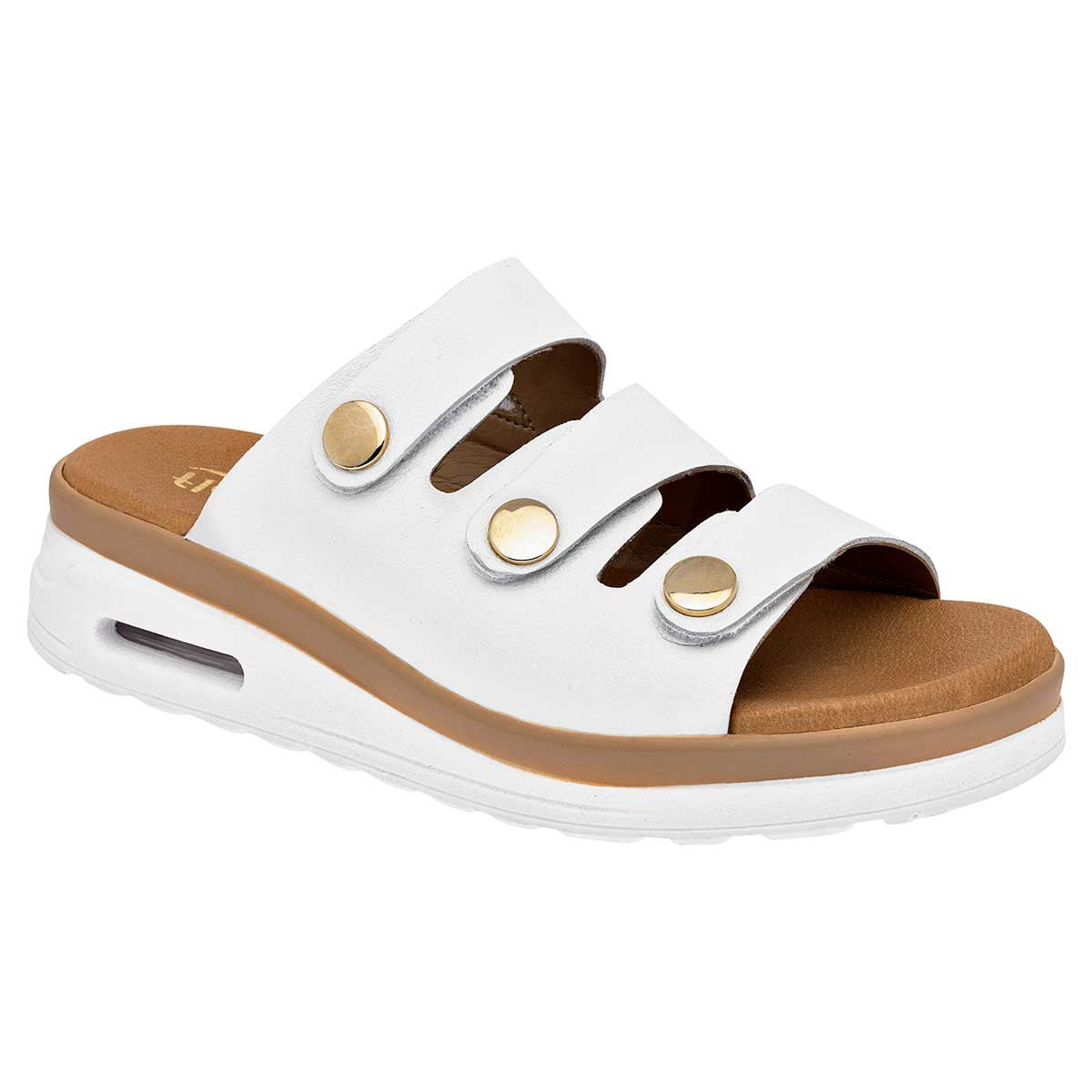 Sandalias Exterior Piel Color Blanco Para Mujer De Flexi