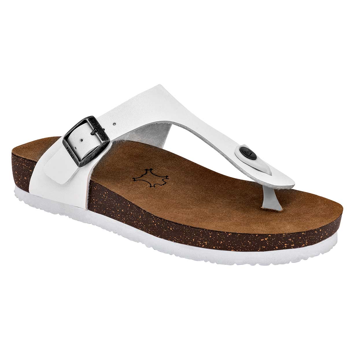 Sandalias Exterior Piel sintética Color Blanco Para Mujer De Flexi