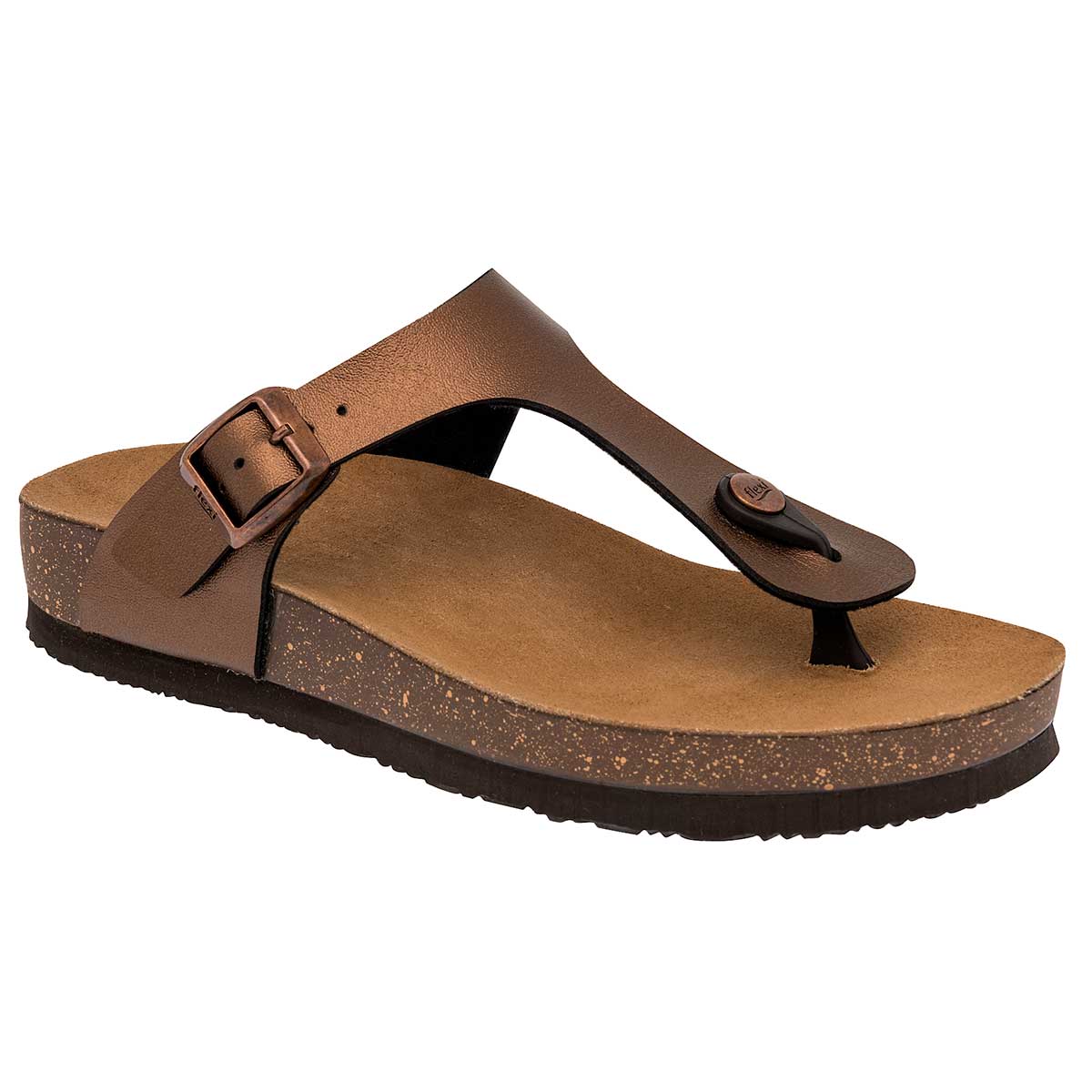 Sandalias Exterior Piel sintética Color Café Para Mujer De Flexi