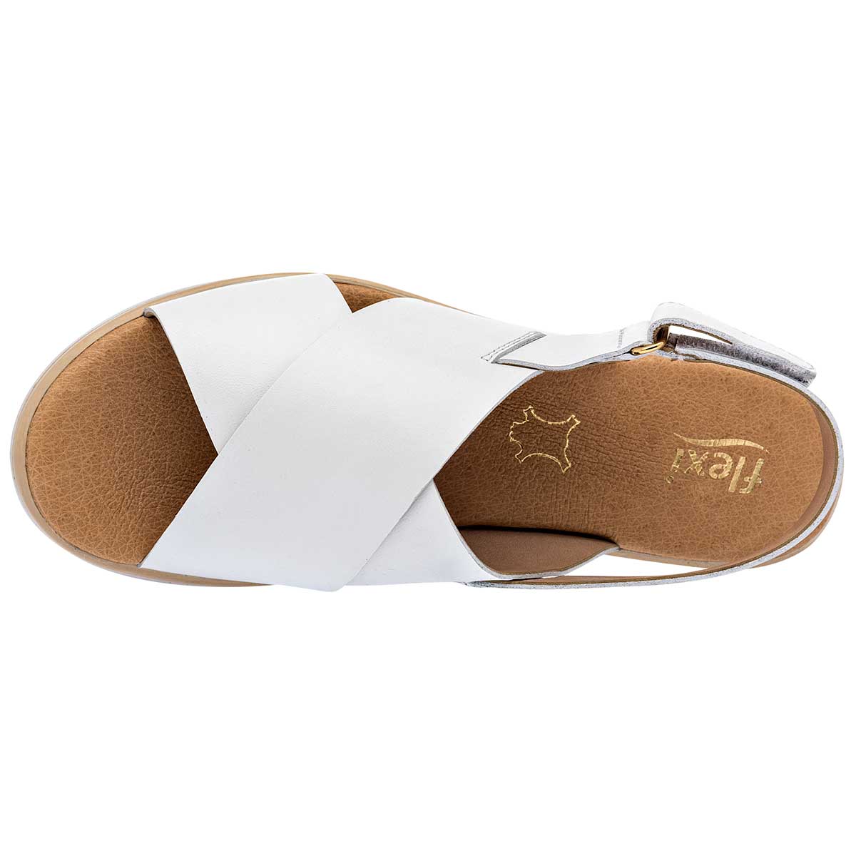 Sandalias Exterior Piel Color Blanco Para Mujer De Flexi