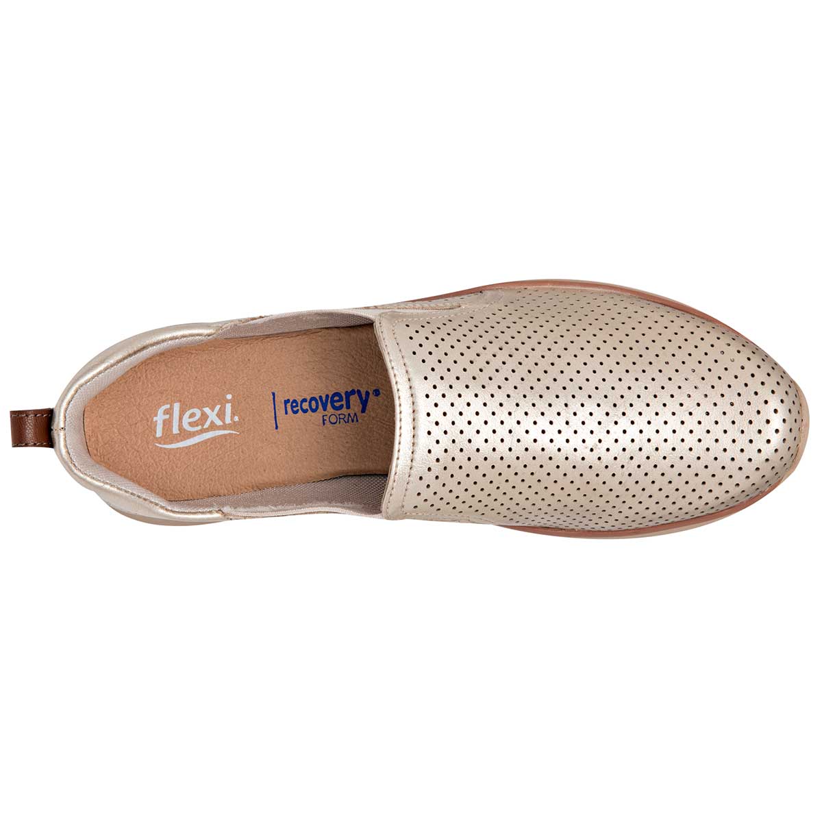 Confort Exterior Piel Color Oro Para Mujer De Flexi