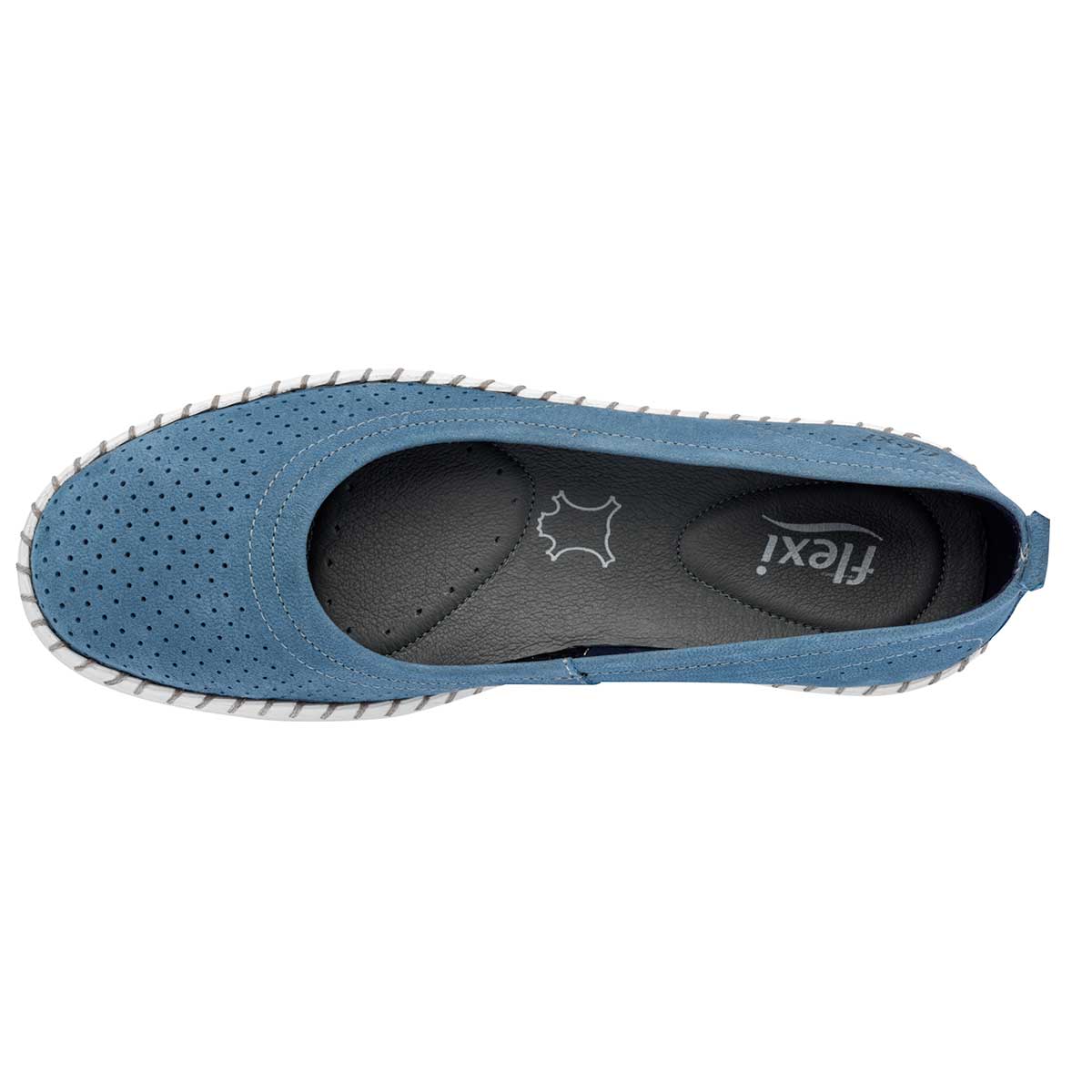 Confort Exterior Piel Color Azul Para Mujer De Flexi