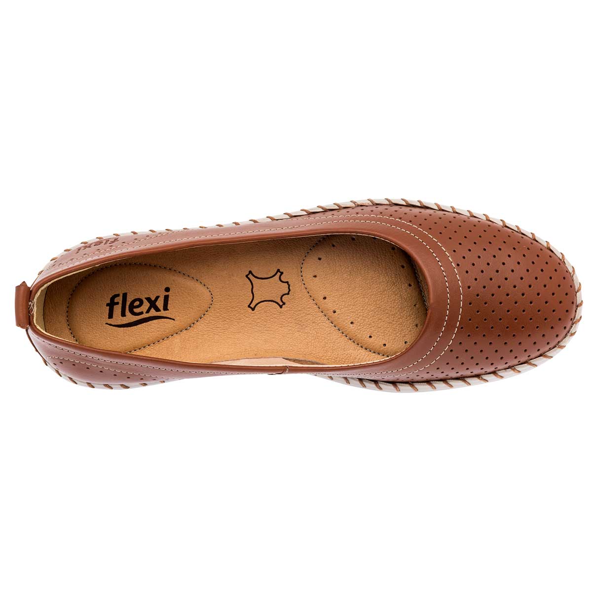 Confort Exterior Piel Color Camel Para Mujer De Flexi