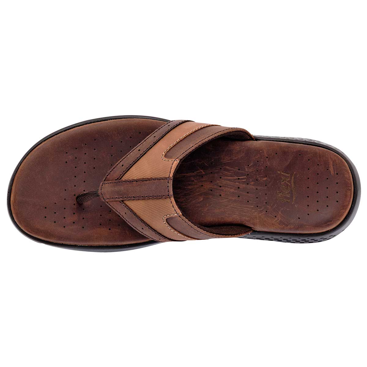 Sandalias Exterior Piel Color Café Para Hombre De Flexi