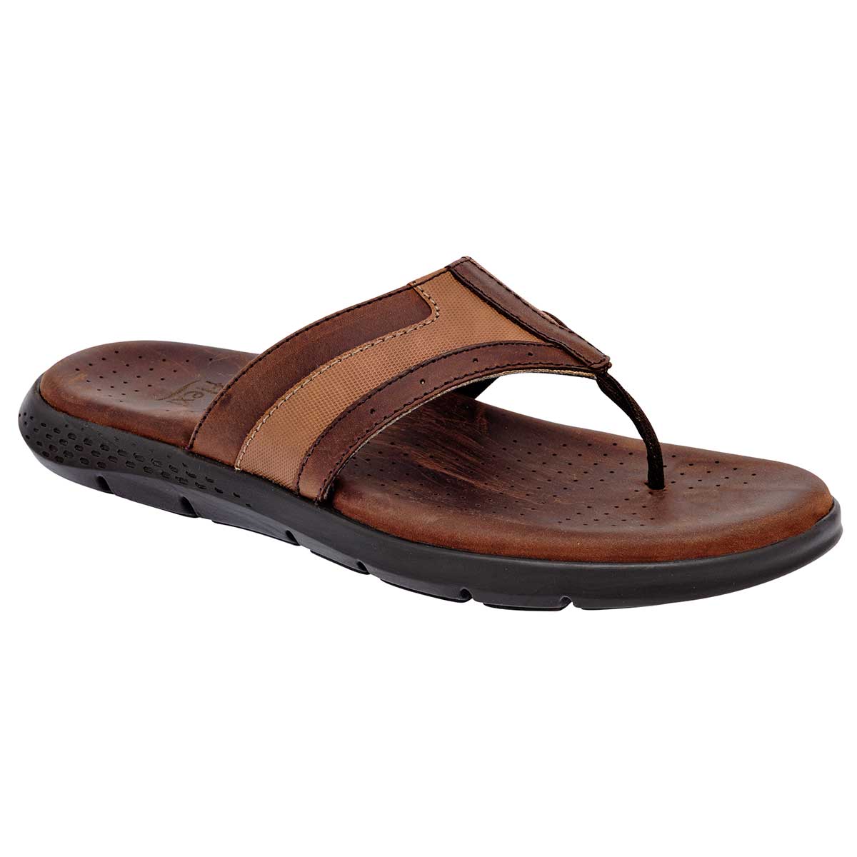 Sandalias Exterior Piel Color Café Para Hombre De Flexi