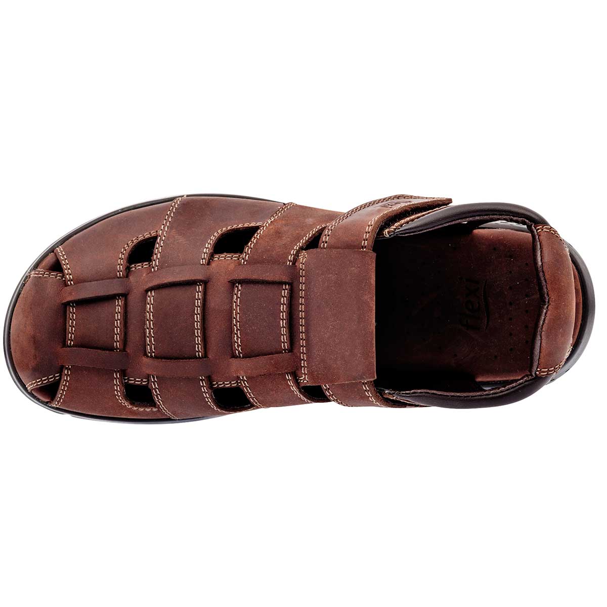 Sandalias Exterior Piel Color Café Para Hombre De Flexi