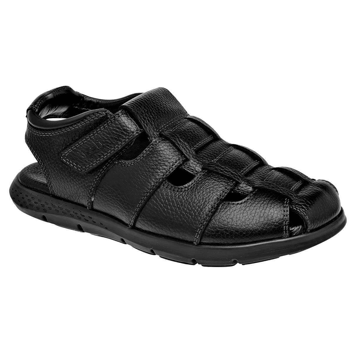 Sandalias Exterior Piel Color Negro Para Hombre De Flexi