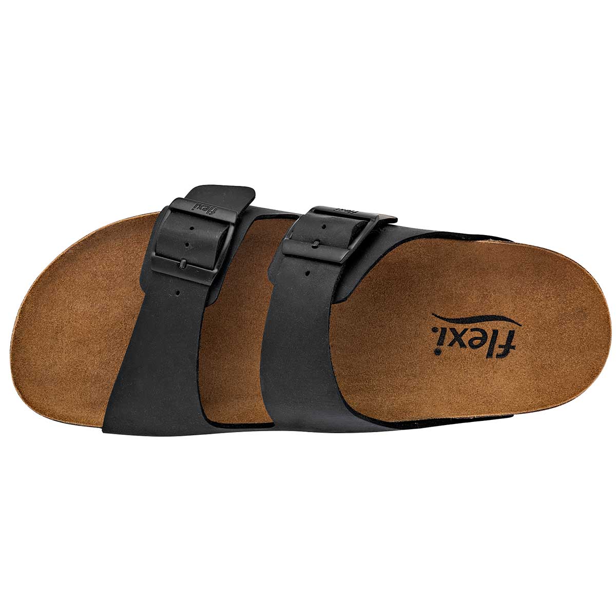 Sandalias Exterior Piel Color Negro Para Hombre De Flexi