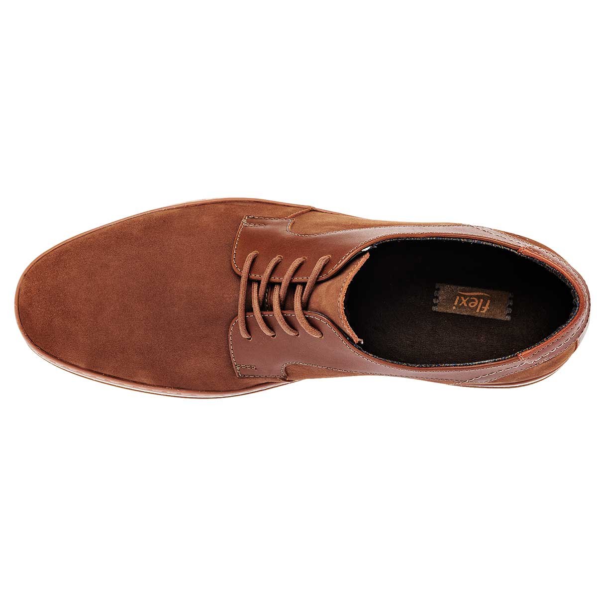 Oxfords Exterior Piel Color Camel Para Hombre De Flexi