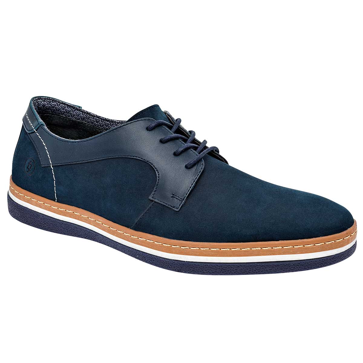 Oxfords Exterior Piel Color Marino Para Hombre De Flexi