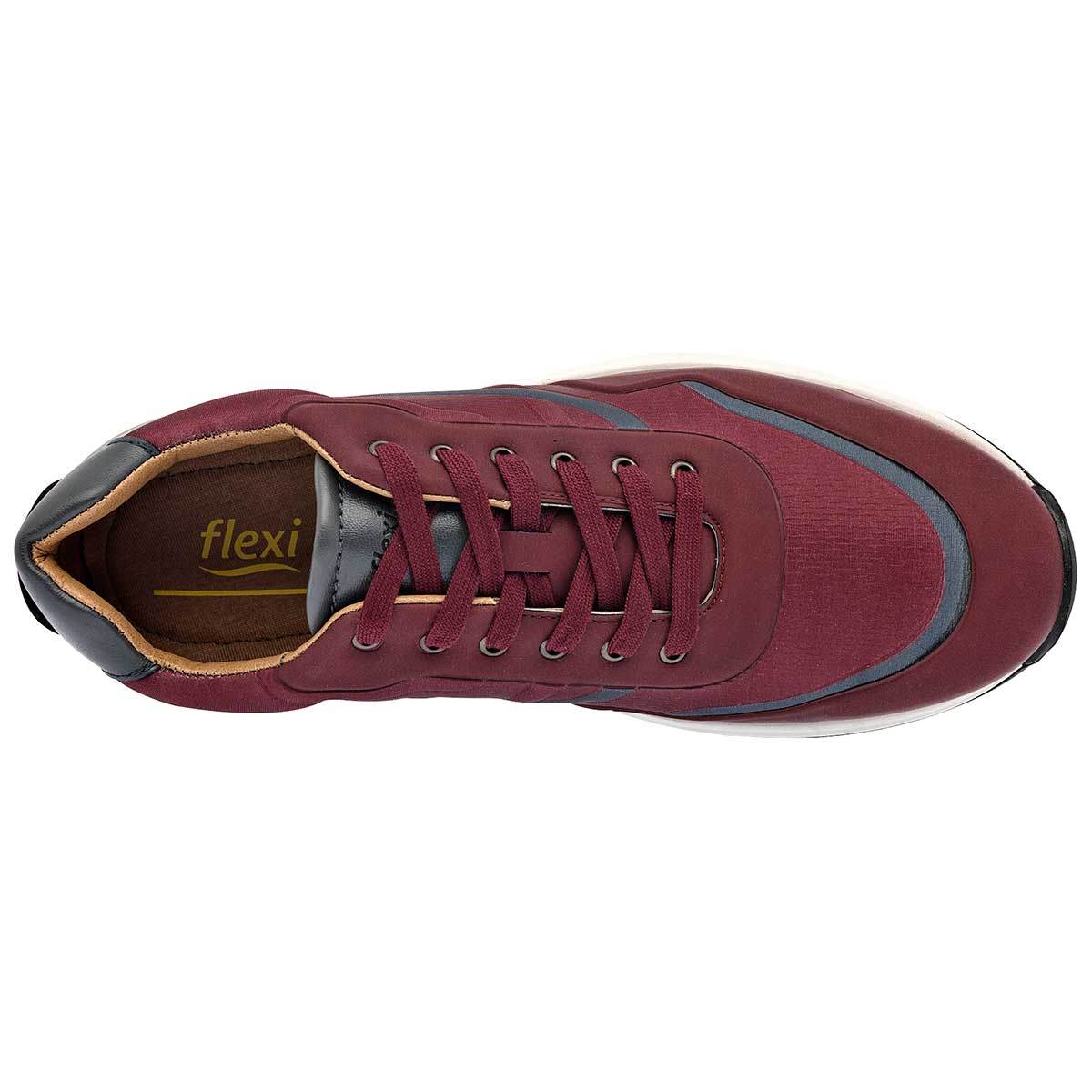 Tenis tipo deportivo Exterior Textil Color Vino Para Hombre De Flexi