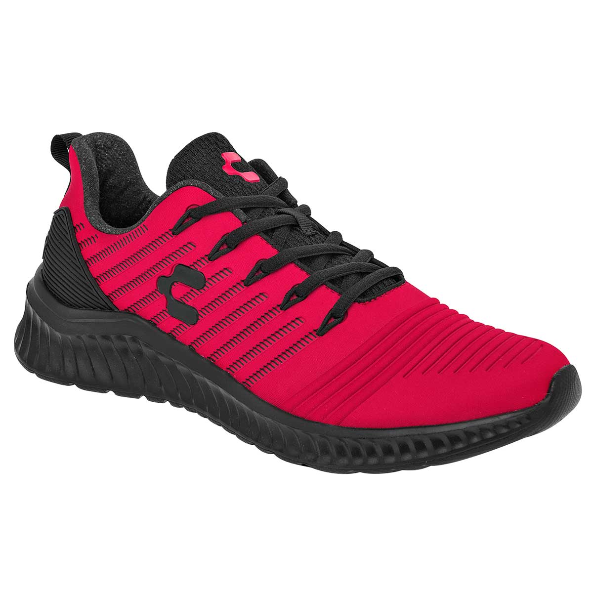 Tenis deportivos Exterior Textil Color Rojo Con Negro Para Hombre De Charly