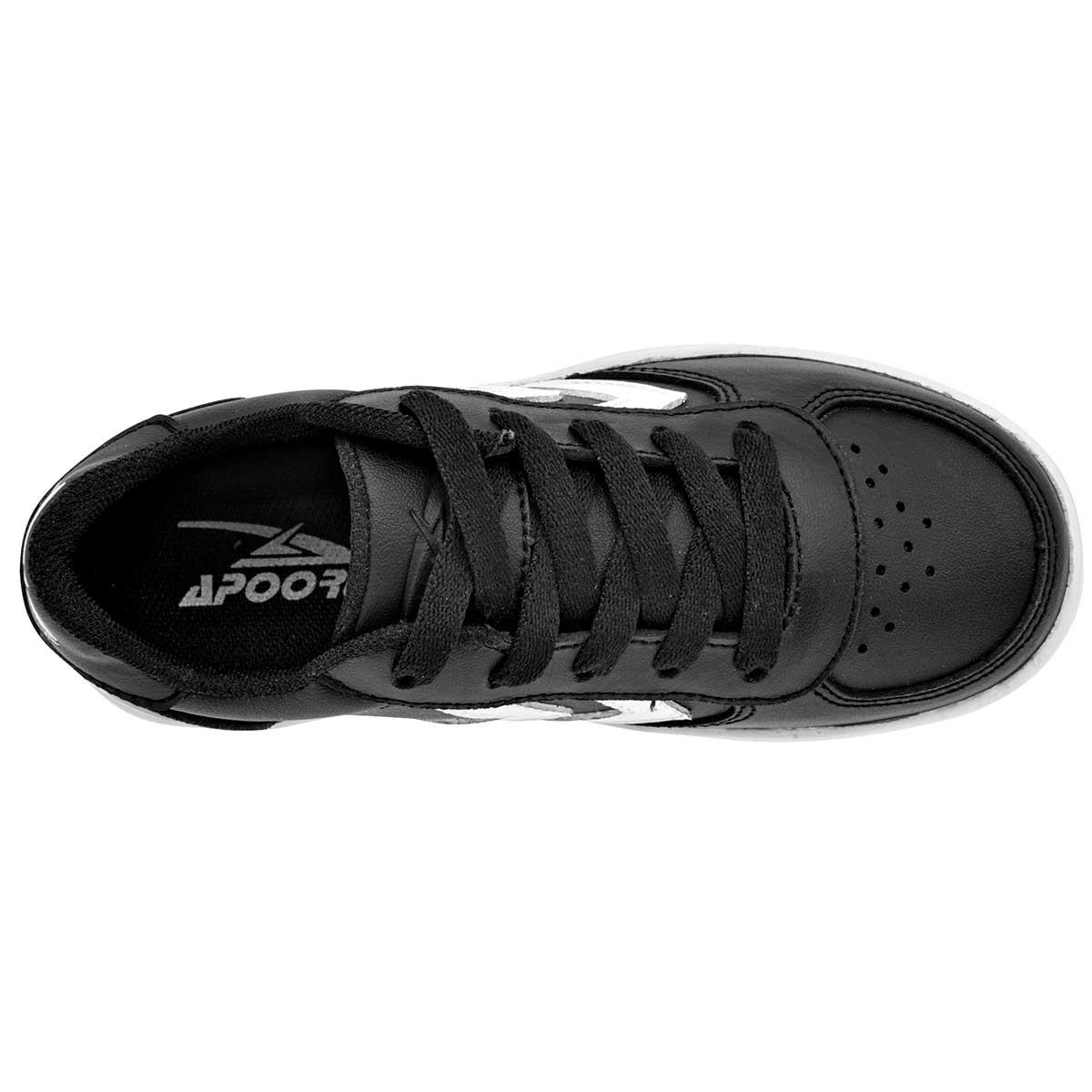 Tenis con cordones Exterior Sintético Color Negro Con Blanco Para Mujer De Apoort