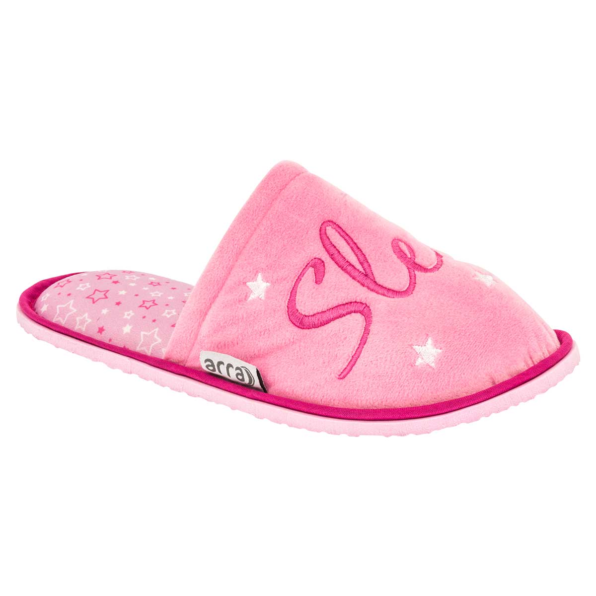 Pantuflas Exterior Textil Color Rosa Para Mujer De Arra