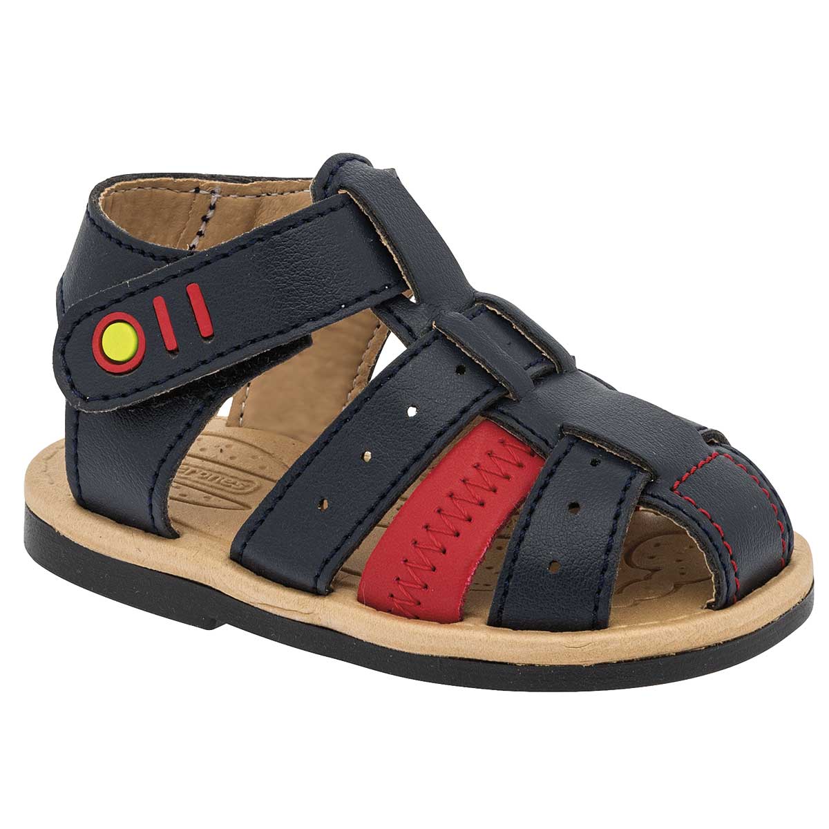 Sandalias Exterior Sintético Color Marino Con Rojo Para Niño De Biberones