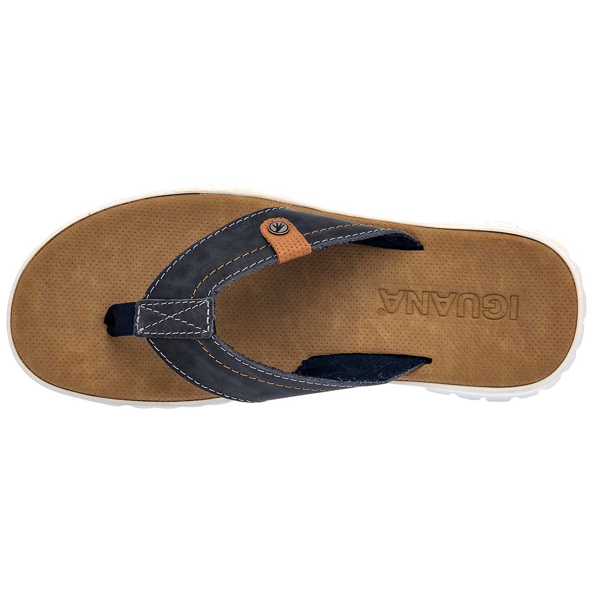 Sandalias Exterior Piel Color Marino Para Hombre De Iguana