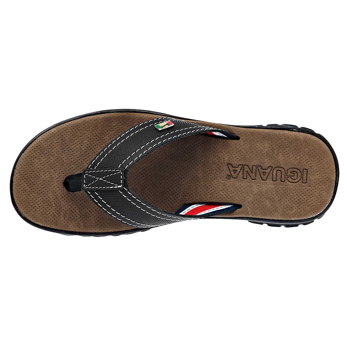 Sandalias Exterior Piel Color Negro Para Hombre De Iguana