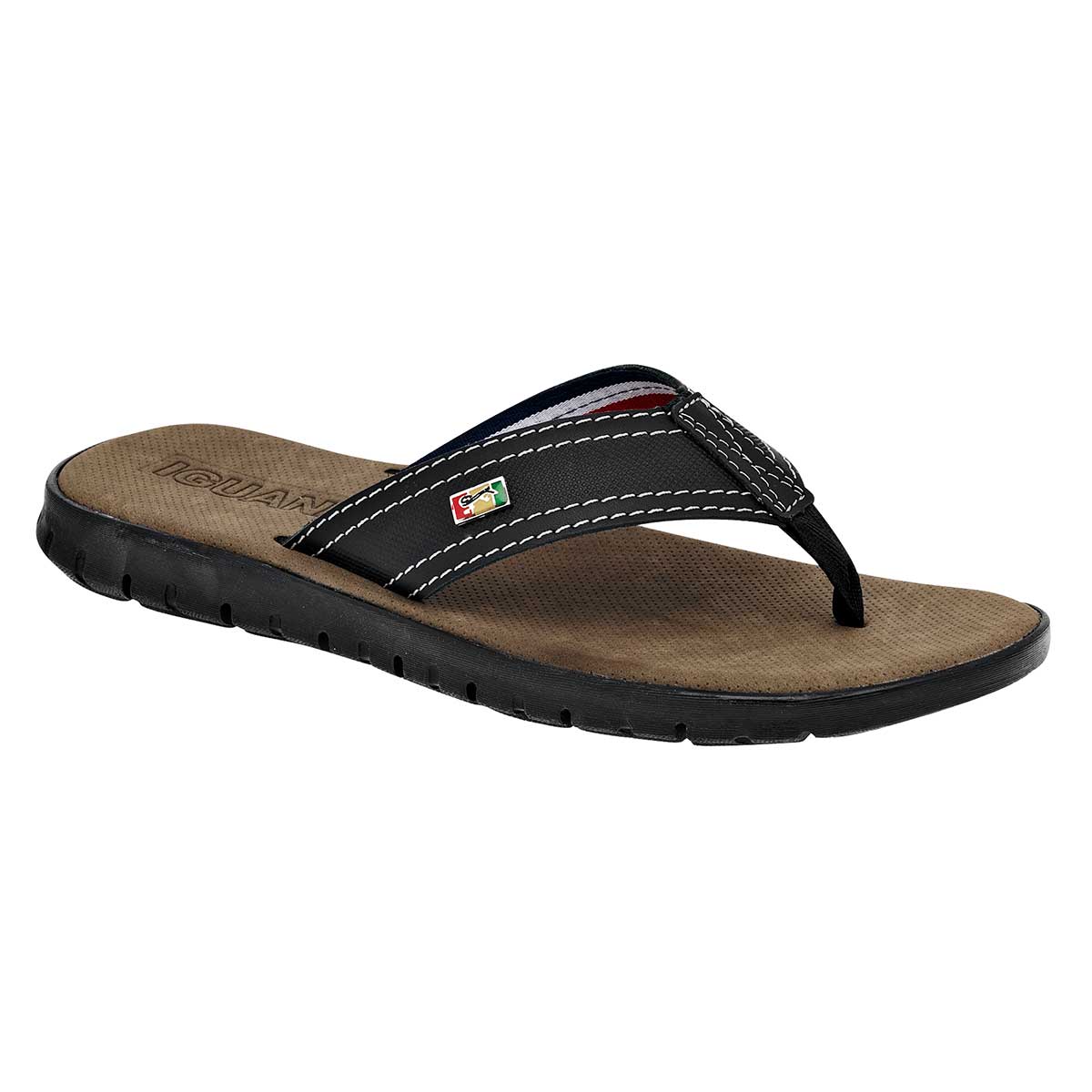 Sandalias Exterior Piel Color Negro Para Hombre De Iguana