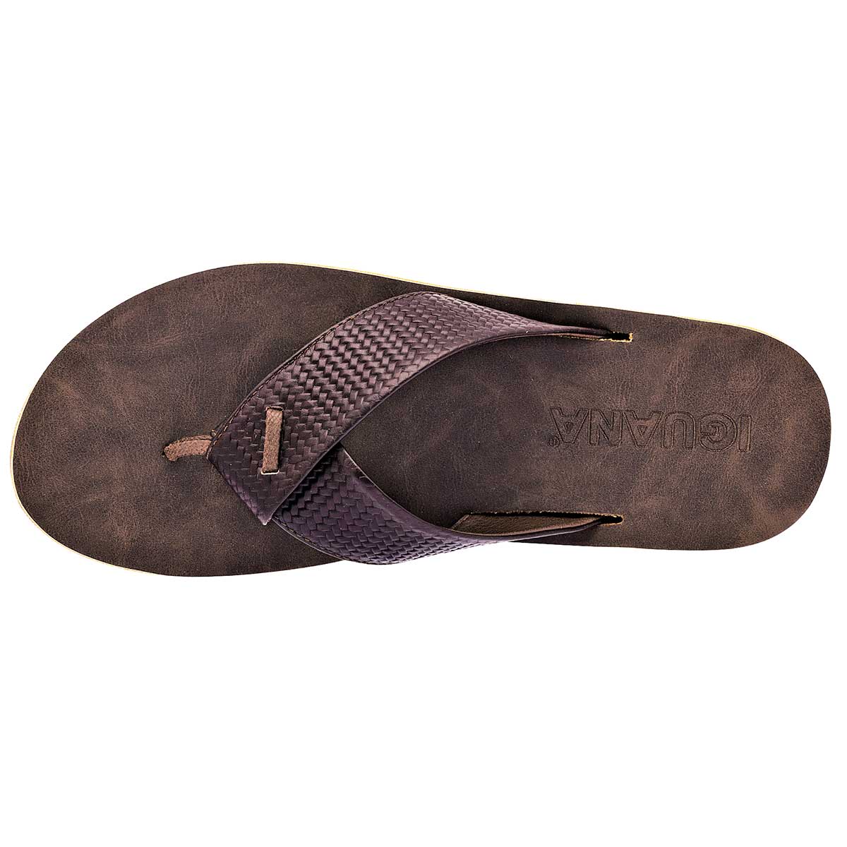 Sandalias Casuales Exterior Piel Color Café Para Hombre De Iguana