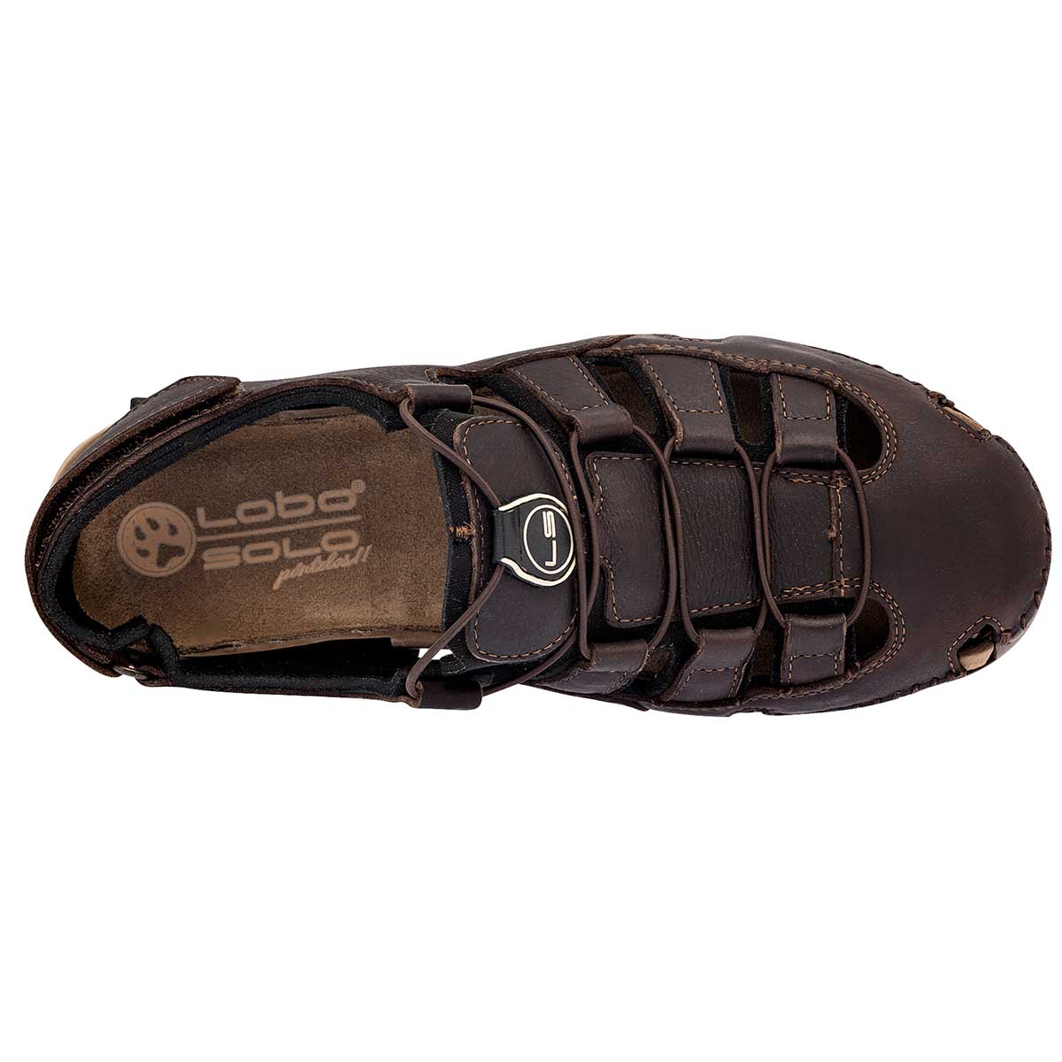 Sandalias Casuales Exterior Piel Color Café Para Hombre De Lobo Solo