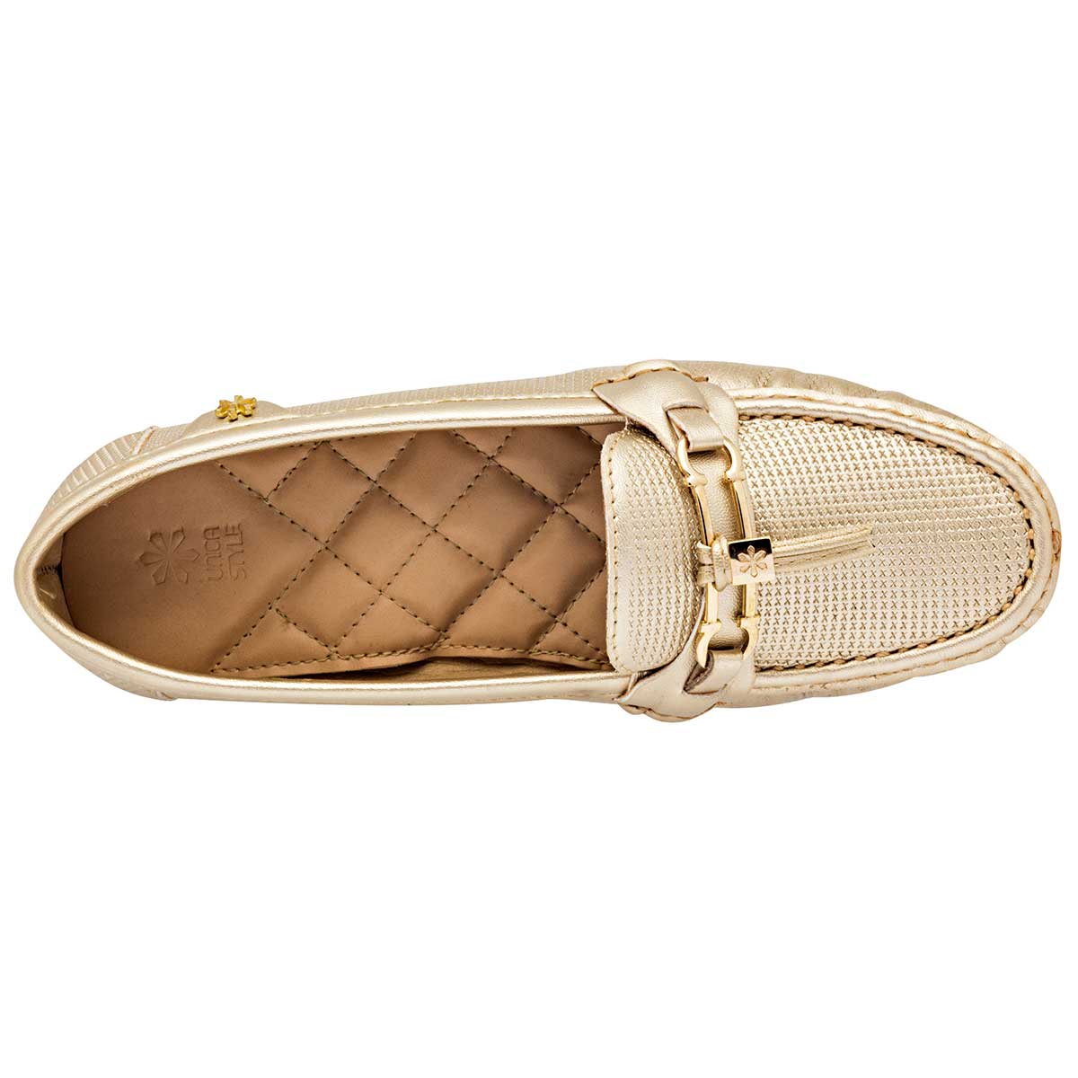 Mocasines Exterior Piel sintética Color Oro Para Mujer De RBCOLLECTION