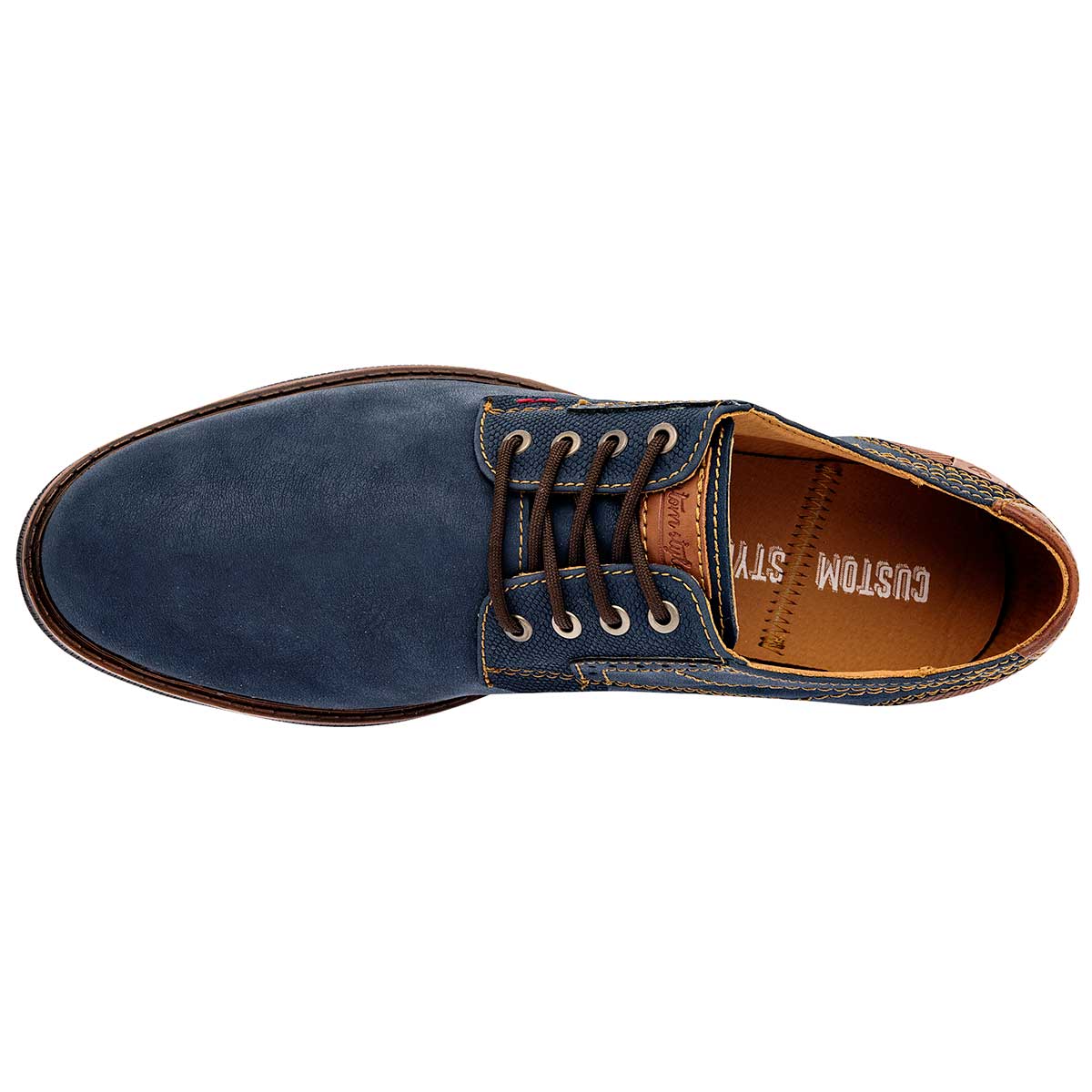 Oxfords Exterior Sintético Color Marino Para Hombre De Negro Total