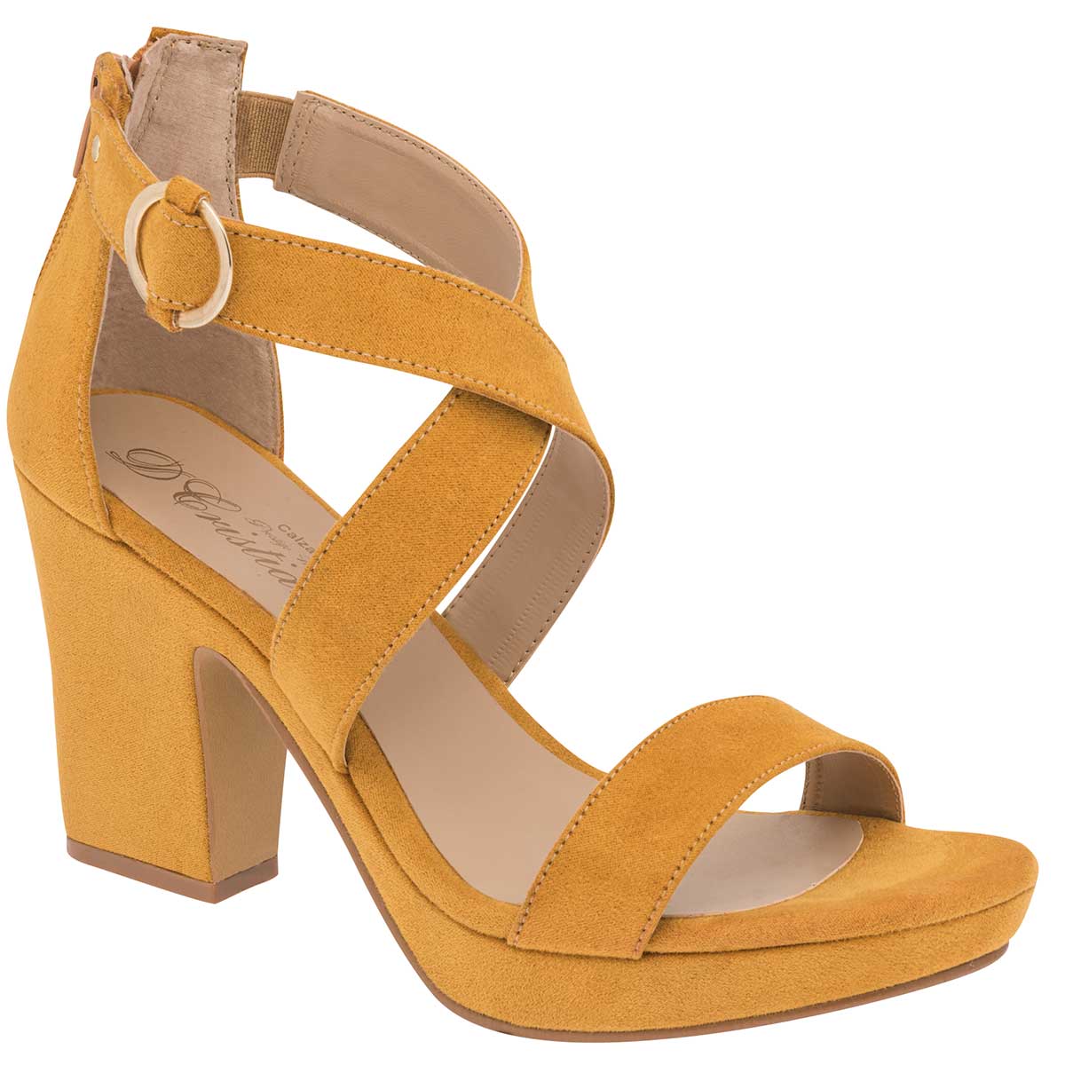 Tacones Exterior Textil Color Amarillo Para Mujer De D´Cristian