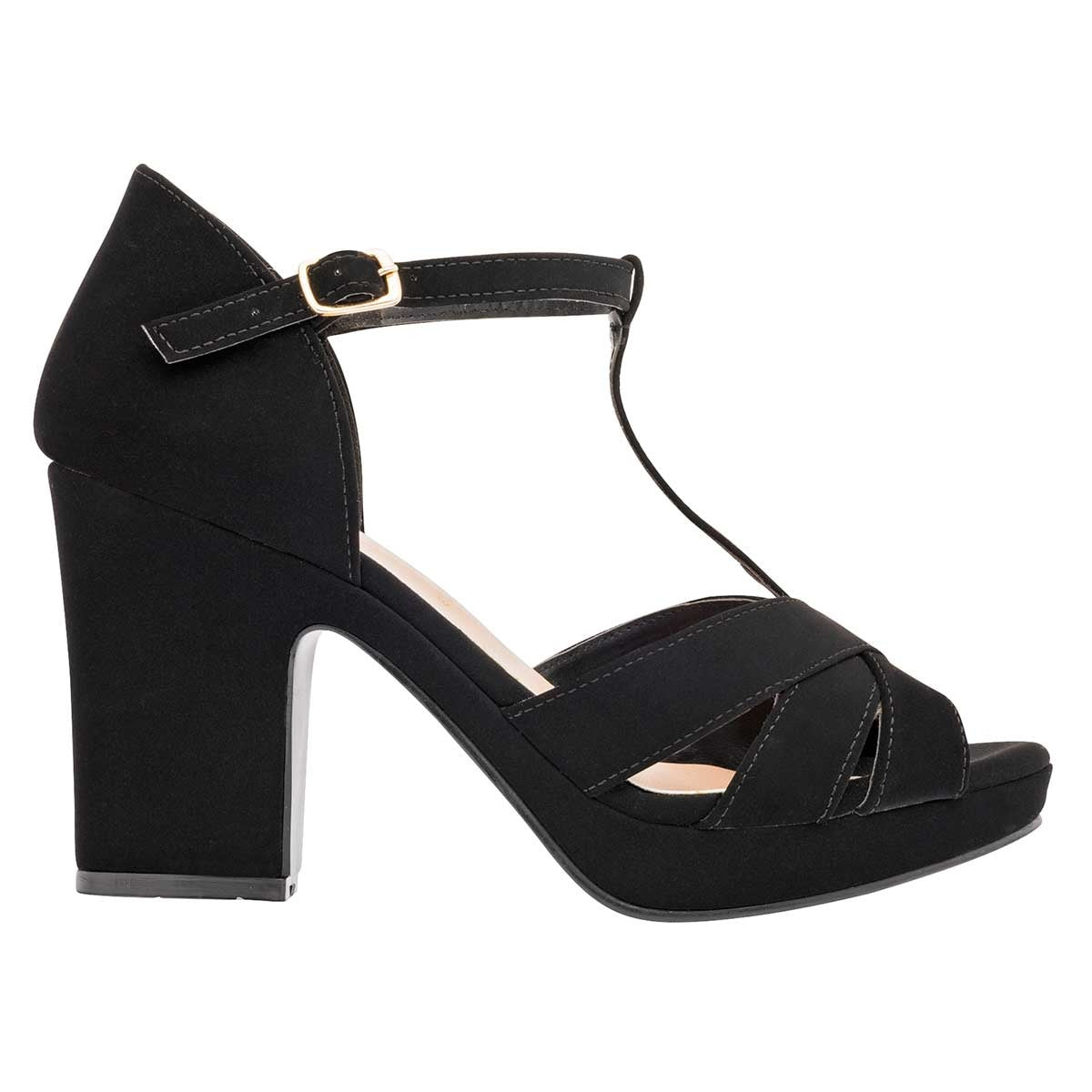 Tacones Exterior Textil Color Negro Para Mujer De D´Cristian