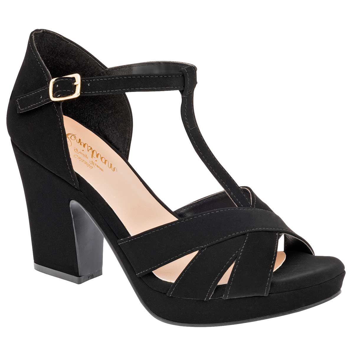 Tacones Exterior Textil Color Negro Para Mujer De D´Cristian