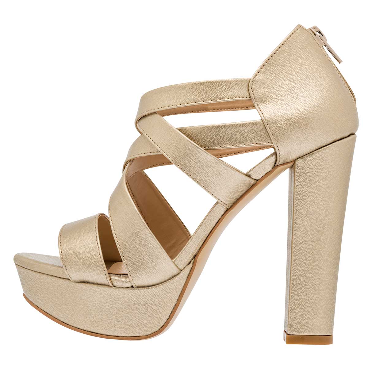 Tacones Exterior Piel sintética Color Oro Para Mujer De RBCOLLECTION