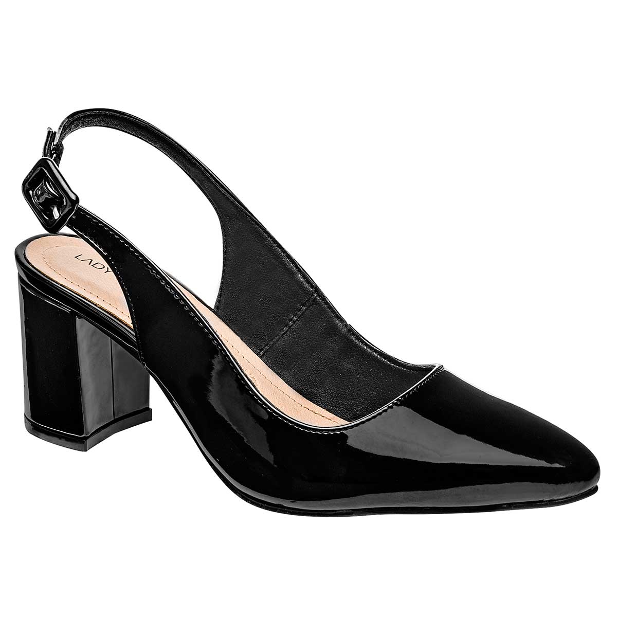 Tacones Exterior Piel sintética Color Negro De Charol Para Mujer De Lady Paulina