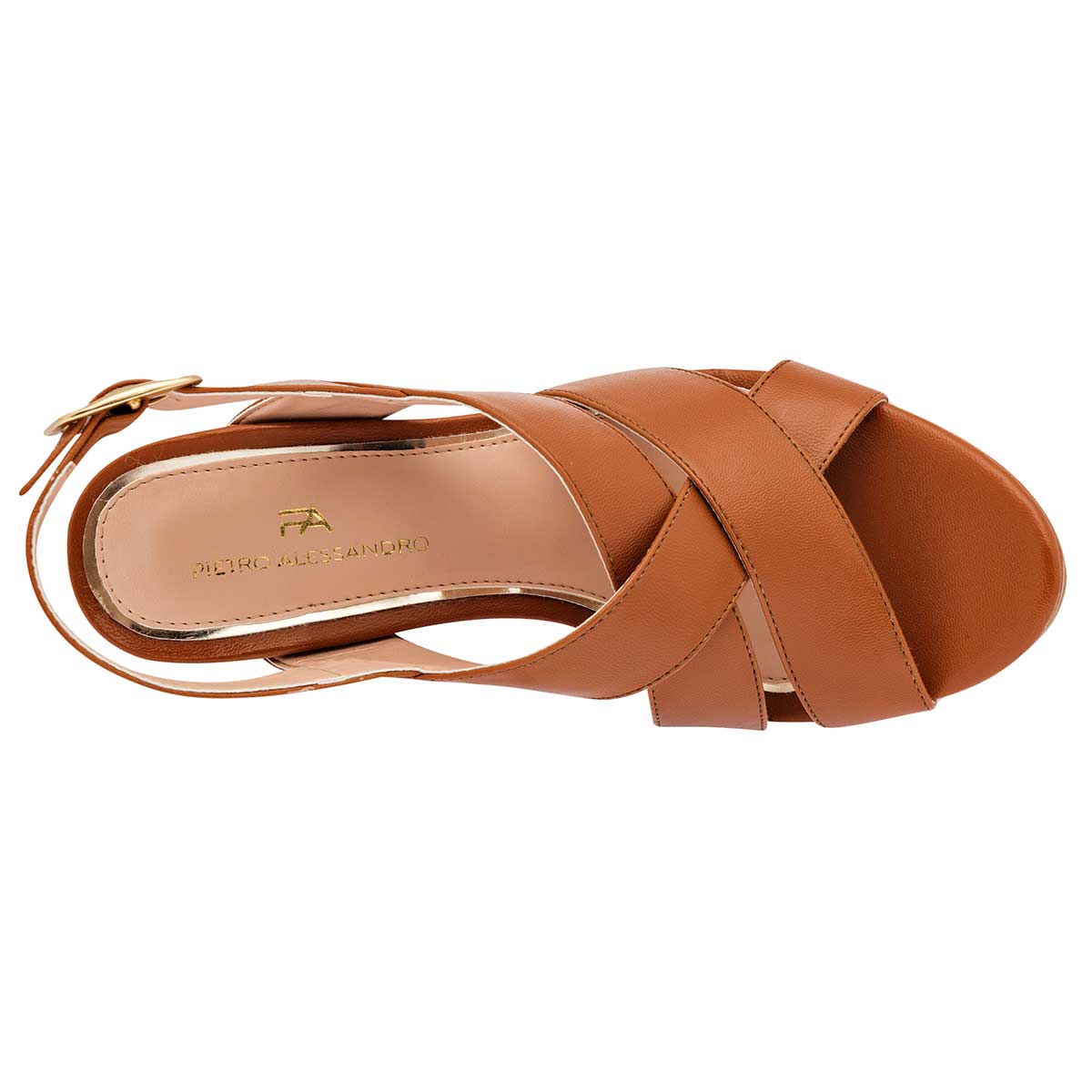 Tacones Exterior Piel sintética Color Camel Para Mujer De Pietro Alessandro