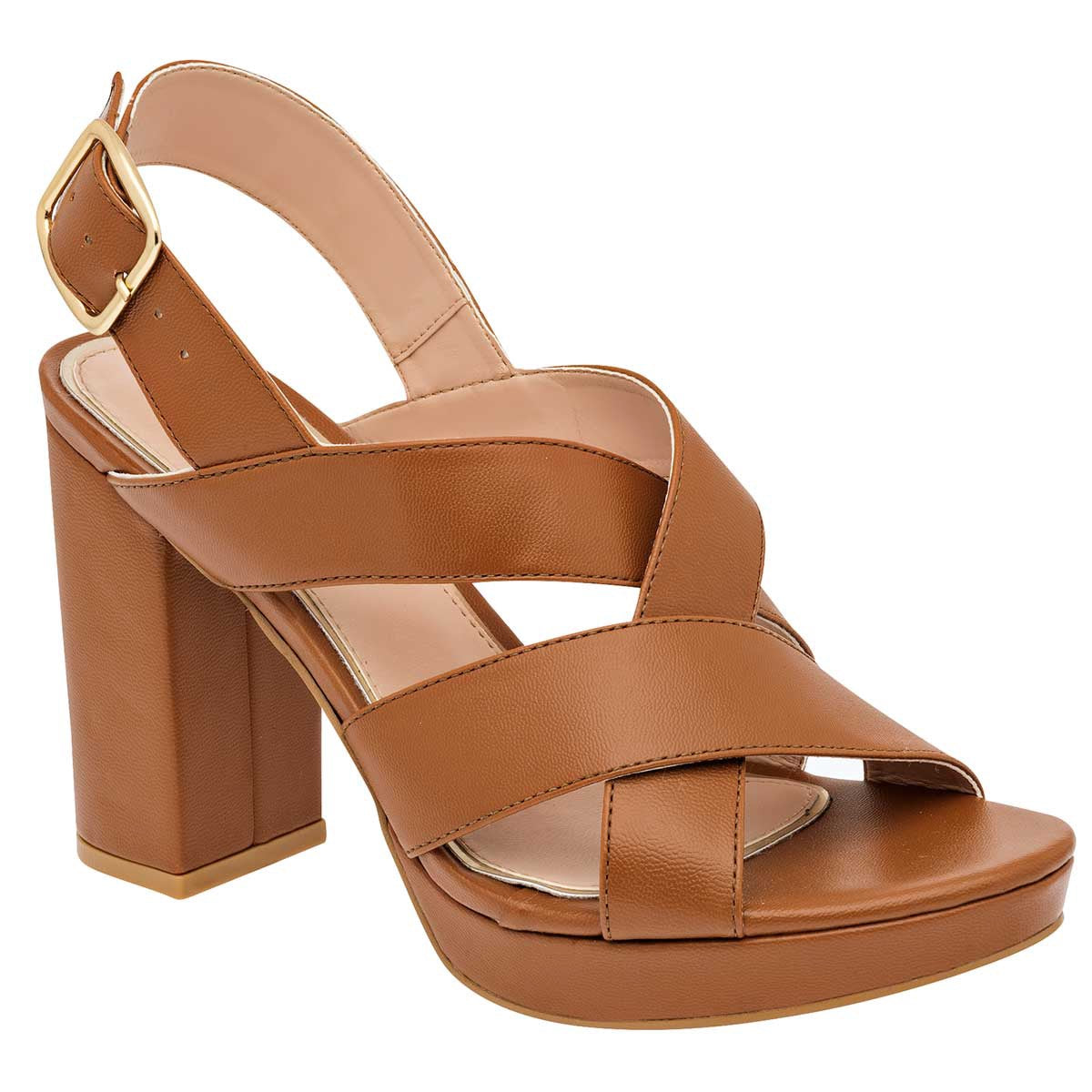 Tacones Exterior Piel sintética Color Camel Para Mujer De Pietro Alessandro