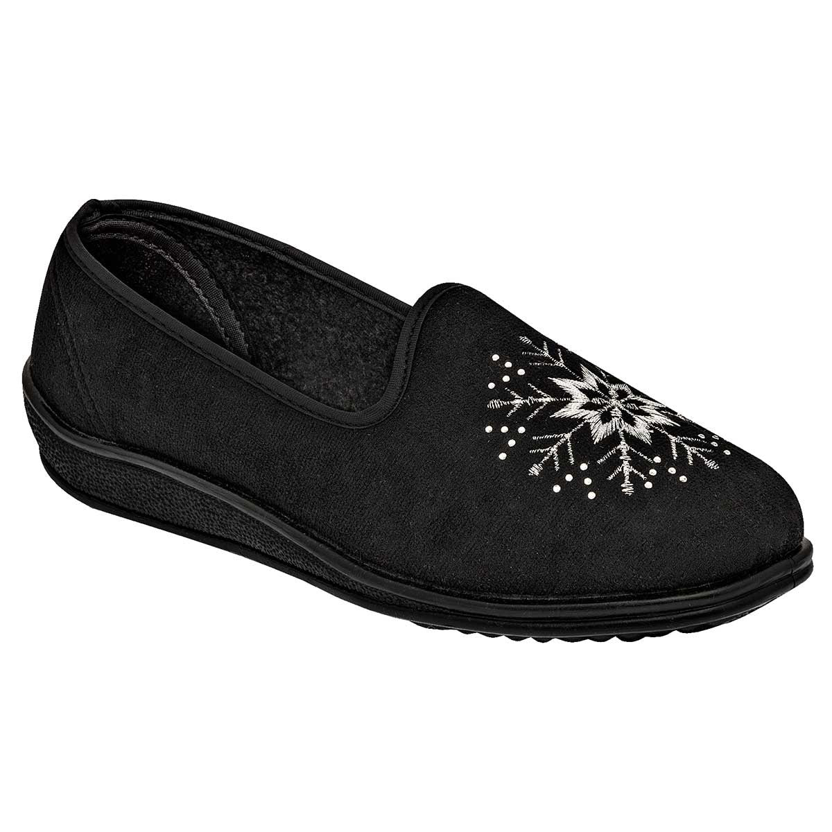 Pantuflas Exterior Textil Color Negro Para Mujer De Tovaco