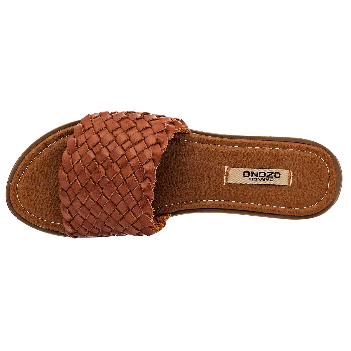 Sandalias Exterior Piel sintética Color Camel Para Mujer De Capa de Ozono