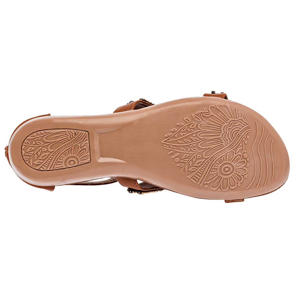 Sandalias Exterior Piel sintética Color Camel Para Mujer De Clasben