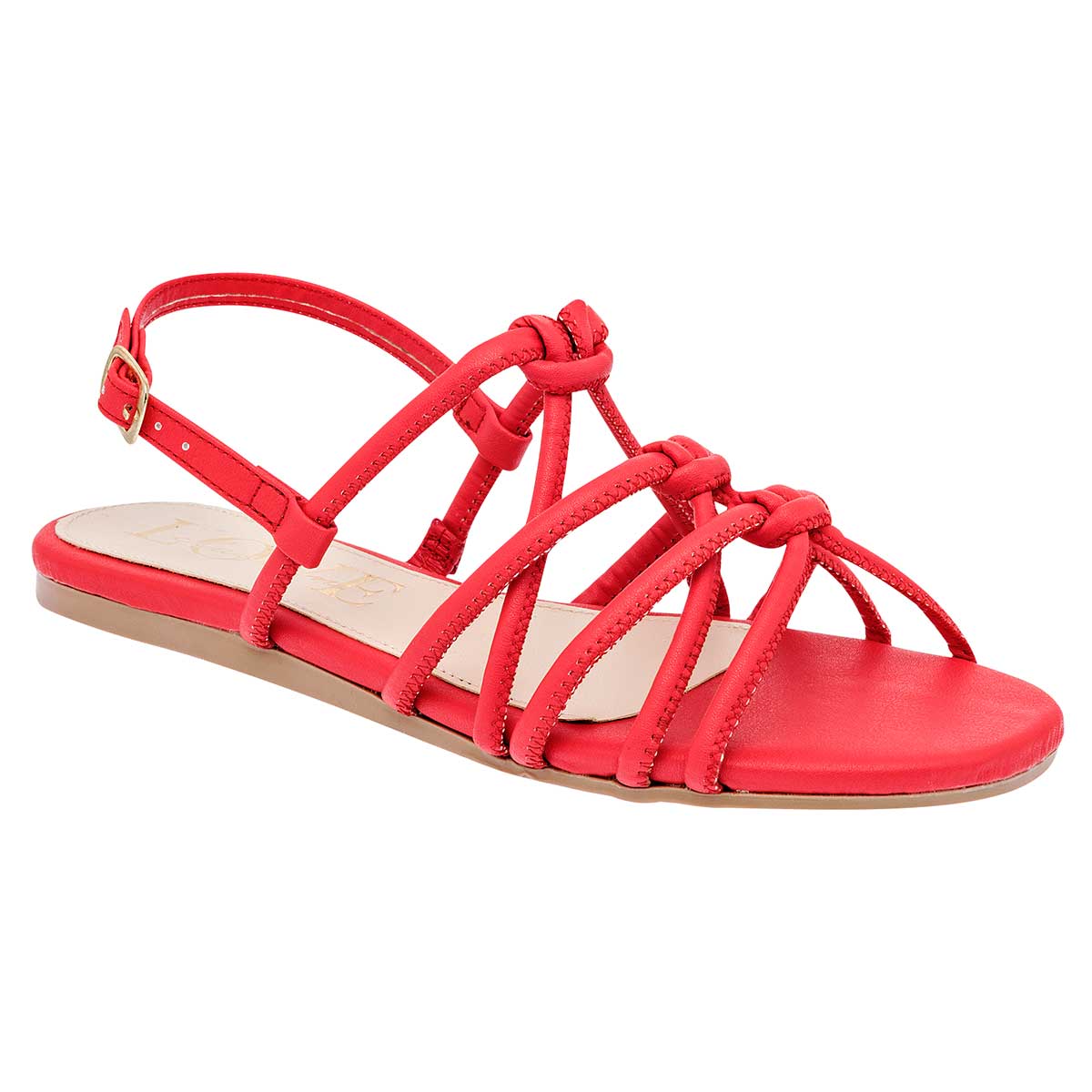 Sandalias Exterior Piel sintética Color Rojo Para Mujer De Clasben