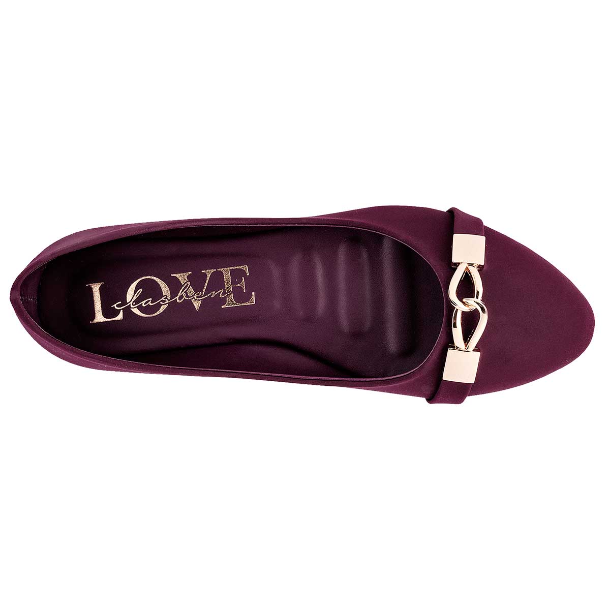 Flats Exterior Piel sintética Color Vino Para Mujer De Clasben