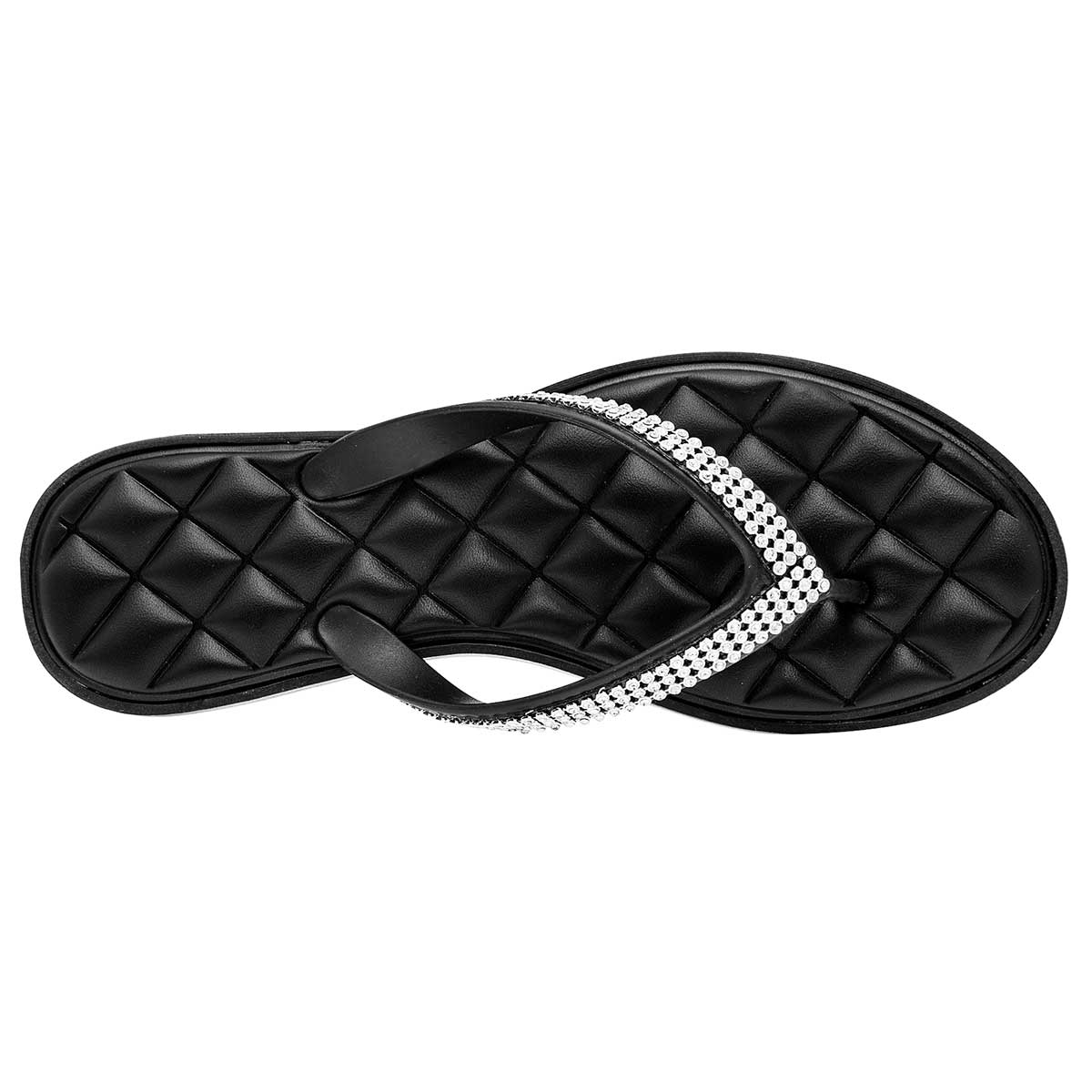 Sandalias Exterior Sintético Color Negro Con Plata Para Mujer De Elega