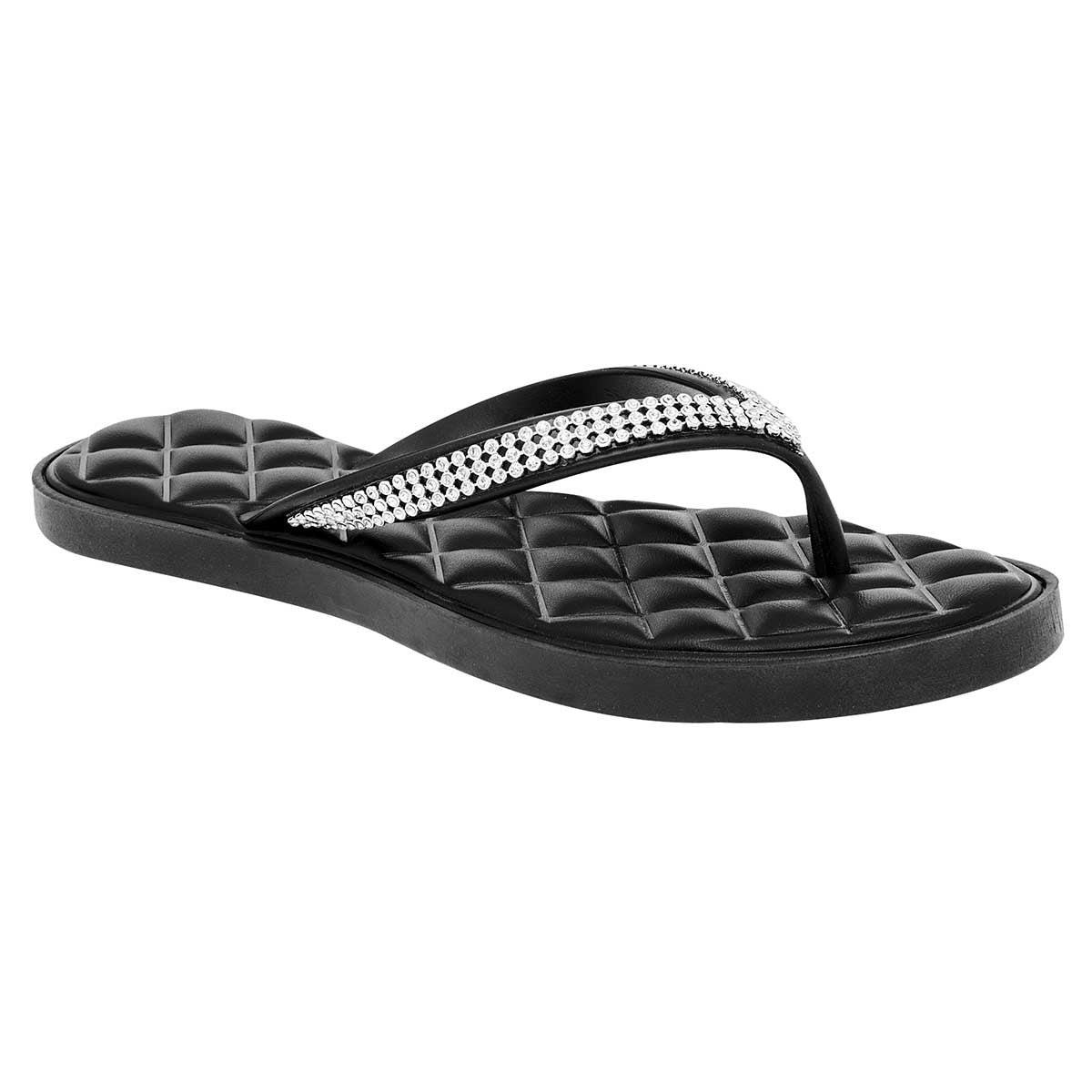 Sandalias Exterior Sintético Color Negro Con Plata Para Mujer De Elega