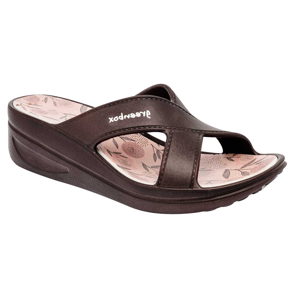 Sandalias de piso Exterior Sintético Color Café Para Mujer De Elega