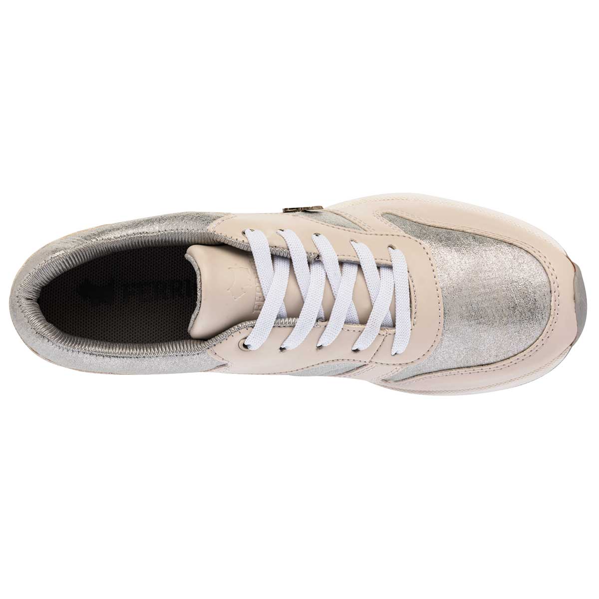 Tenis urbanos Exterior Sintético Color Blanco Con Plata Para Mujer De Ferrioni