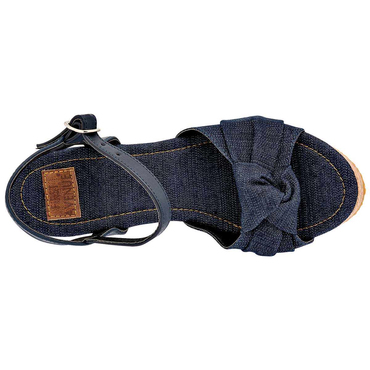 Sandalias Exterior Textil Color Mezclilla Para Mujer De First Avenue