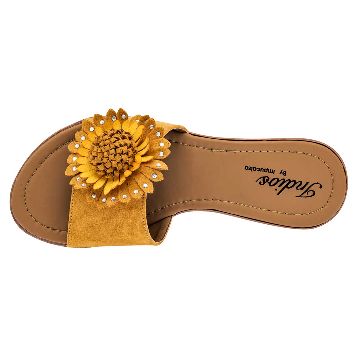 Sandalias Exterior Textil Color Amarillo Para Mujer De Indios