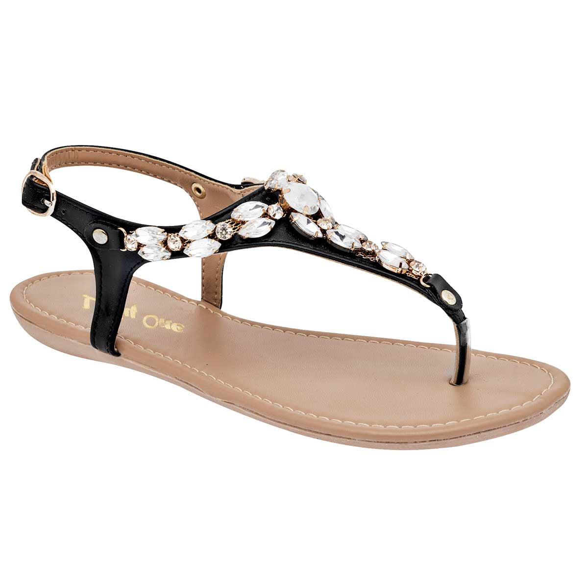 Sandalias Exterior Piel sintética Color Negro Con Plata Para Mujer De RBCOLLECTION